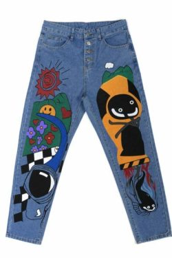 Clara Cartoon Jeans - Y2K Summer Grunge 90S Fashion Retro Hip Hop Y2K Outfits Women