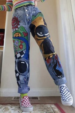 Clara Cartoon Jeans - Y2K Summer Grunge 90S Fashion Retro Hip Hop Y2K Outfits Women
