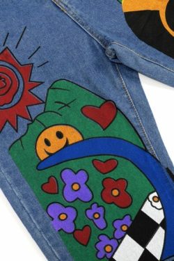 Clara Cartoon Jeans - Y2K Summer Grunge 90S Fashion Retro Hip Hop Y2K Outfits Women