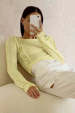 Cleon Knitted Top - Y2K Summer Grunge, 90S Retro, Pastel Goth, Y2K Club & Party Outfits