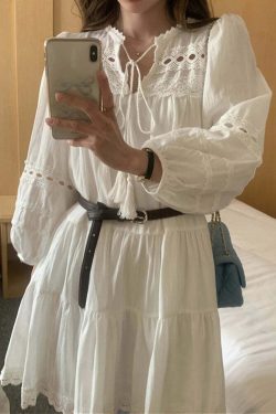 Colorfaith Dr9976 Y2K Grunge Cutout Lace High Waist Mini Dress With Belt - 90S Summer Fashion