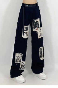 Cora Patchwork Pants - Y2K Summer Grunge, 90S Retro, Gothic Y2K, Y2K Club & Party Out
