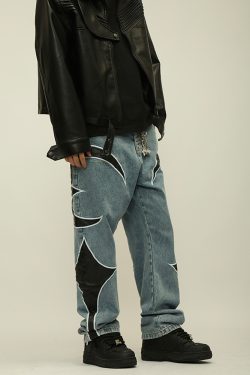 Cyber Y2K Jeans - Retro 90S Grunge, Summer Outfits, Popstar & Club Fashion For Women