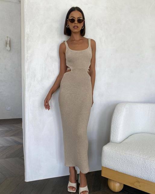 Daria Knitted Midi Dress - Y2K Summer, 90S Fashion, Grunge, Retro Style, Y2K Party Outfit