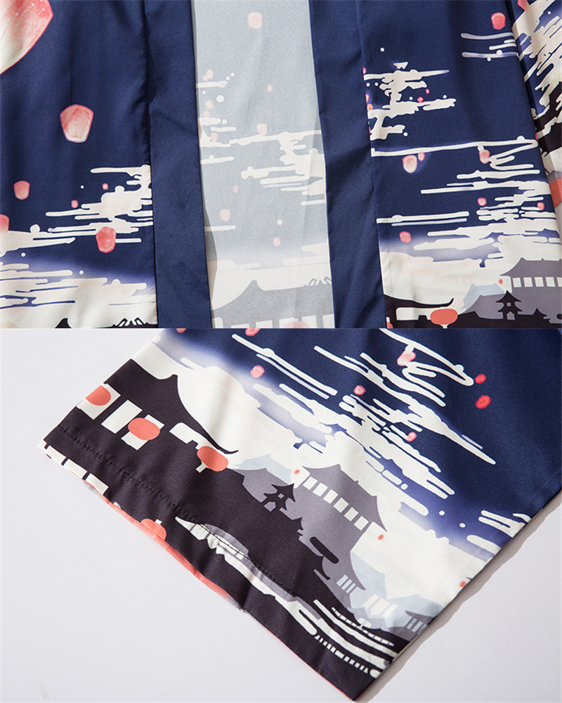 Dark Blue Kimono Jacket - Y2K Summer Grunge, 90S Retro, Gothic Y2K, Y2K Party Outfit Dark Blue Kimono Jacket - Y2K Summer Grunge, 90S Retro, Gothic Y2K, Y2K Party Outfit