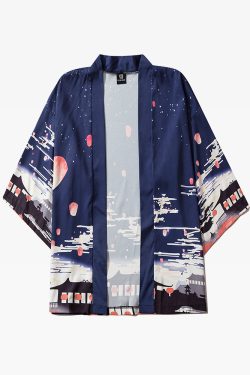 Dark Blue Kimono Jacket - Y2K Summer Grunge, 90S Retro, Gothic Y2K, Y2K Party Outfit