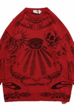 Dark Visions Sweater - Y2K Grunge, 90S Fashion, Retro Goth, Summer Y2K Outfits, Pastel Goth