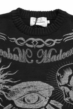 Dark Visions Sweater - Y2K Grunge, 90S Fashion, Retro Goth, Summer Y2K Outfits, Pastel Goth