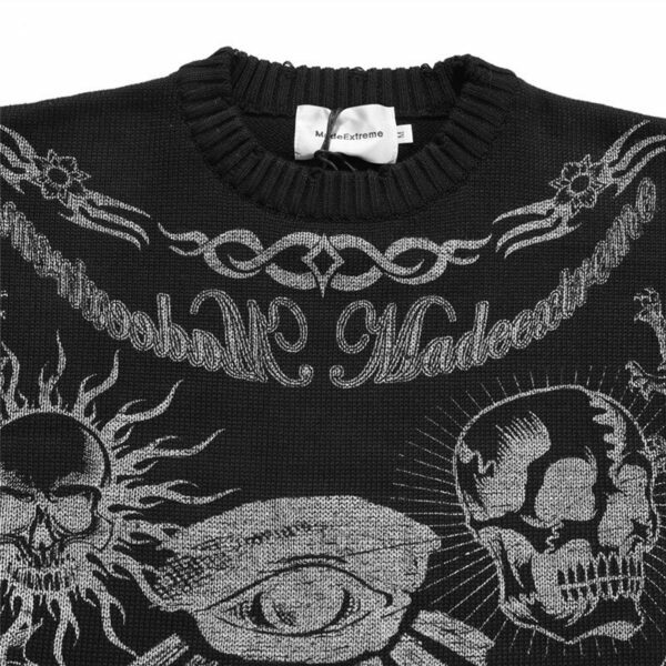 Dark Visions Sweater - Y2K Grunge, 90S Fashion, Retro Goth, Summer Y2K Outfits, Pastel Goth Dark Visions Sweater - Y2K Grunge, 90S Fashion, Retro Goth, Summer Y2K Outfits, Pastel Goth