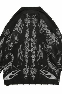 Dark Visions Sweater - Y2K Grunge, 90S Fashion, Retro Goth, Summer Y2K Outfits, Pastel Goth