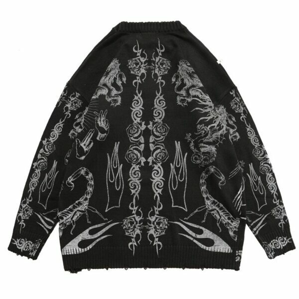 Dark Visions Sweater - Y2K Grunge, 90S Fashion, Retro Goth, Summer Y2K Outfits, Pastel Goth Dark Visions Sweater - Y2K Grunge, 90S Fashion, Retro Goth, Summer Y2K Outfits, Pastel Goth