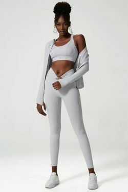 Doina Hooded Long Sleeve Sports Top Ice Grey - Y2K Summer, 90S Fashion, Grunge, Retro Style