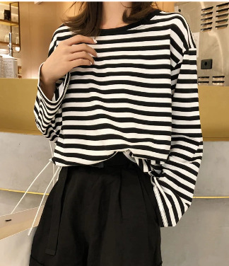 Eliana Long Sleeve Striped Shirt - Y2K Summer, 90S Grunge, Retro, Pastel Goth, Y2K Club Outfit