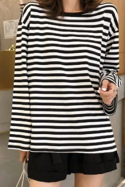 Eliana Long Sleeve Striped Shirt - Y2K Summer, 90S Grunge, Retro, Pastel Goth, Y2K Club Outfit