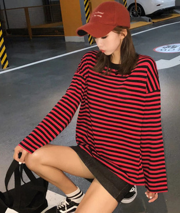 Eliana Long Sleeve Striped Shirt - Y2K Summer, 90S Grunge, Retro, Pastel Goth, Y2K Club Outfit