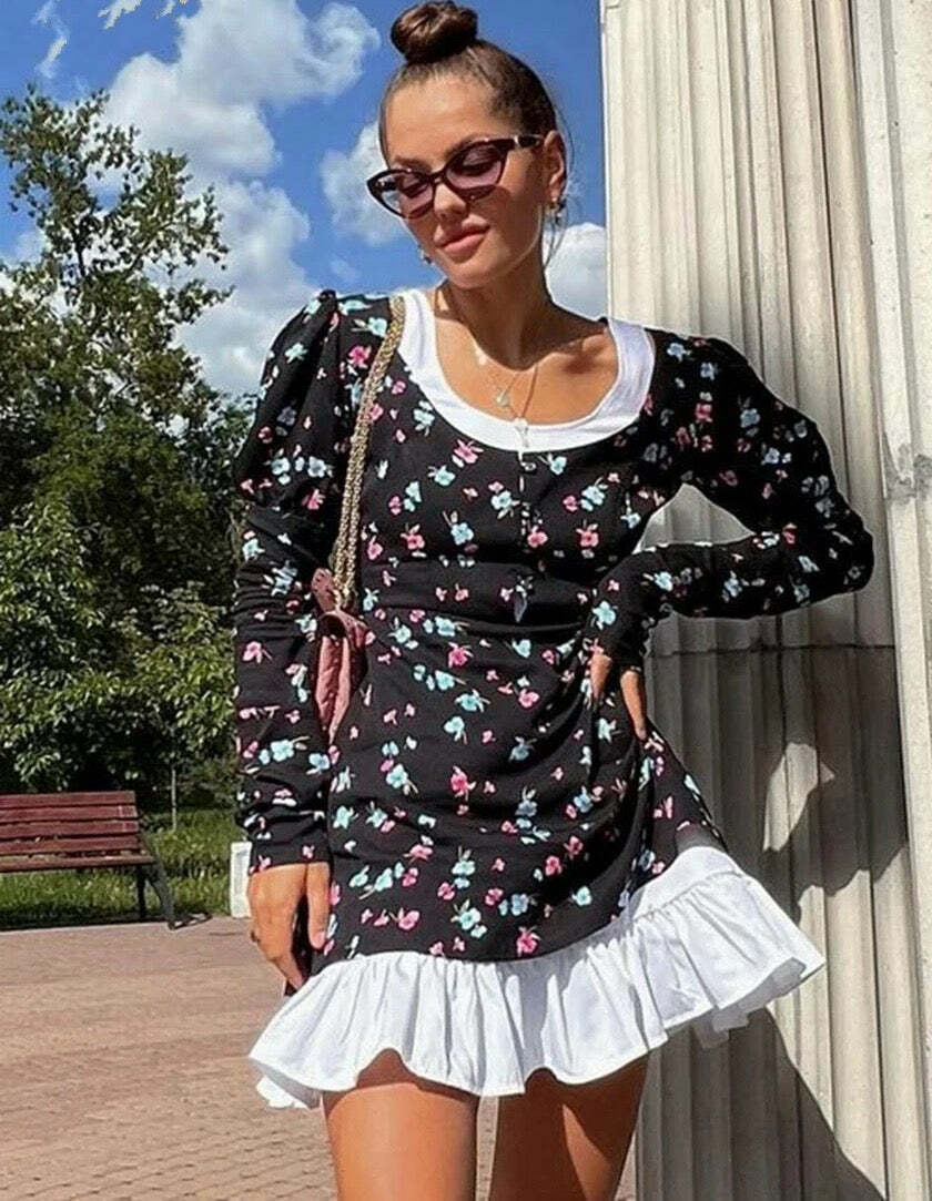 Elis Mini Dress - Y2K Summer Grunge Outfit, 90S Fashion, Retro Style, Y2K Party & Club Look