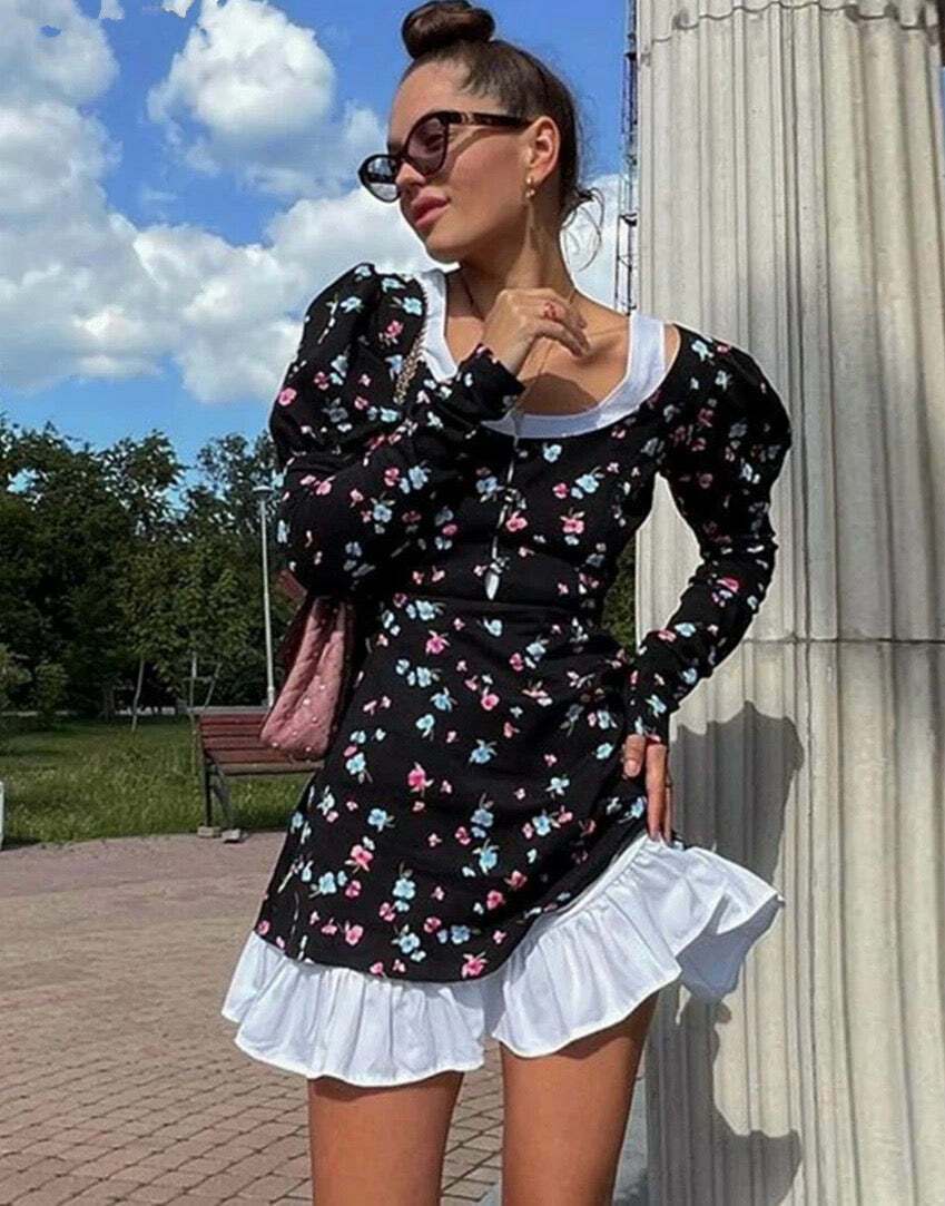 Elis Mini Dress - Y2K Summer Grunge Outfit, 90S Fashion, Retro Style, Y2K Party & Club Look