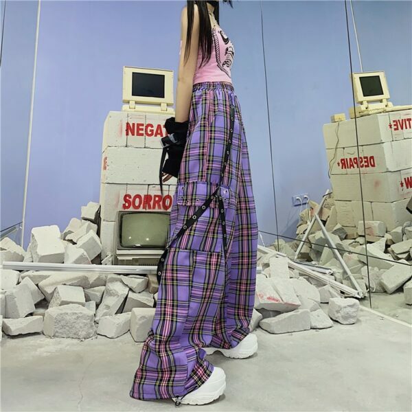 Elisa Plaid Cargo Pants - Y2K Grunge 90S Fashion, Retro Summer Outfits, Gothic Y2K Style Elisa Plaid Cargo Pants - Y2K Grunge 90S Fashion, Retro Summer Outfits, Gothic Y2K Style