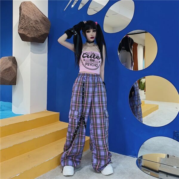 Elisa Plaid Cargo Pants - Y2K Grunge 90S Fashion, Retro Summer Outfits, Gothic Y2K Style Elisa Plaid Cargo Pants - Y2K Grunge 90S Fashion, Retro Summer Outfits, Gothic Y2K Style