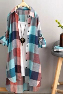 Eliza Plaid Midi Shirt - Y2K Summer Grunge Outfit, 90S Retro Style, Pastel Goth Fashion