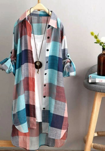 Eliza Plaid Midi Shirt - Y2K Summer Grunge Outfit, 90S Retro Style, Pastel Goth Fashion