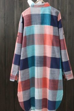 Eliza Plaid Midi Shirt - Y2K Summer Grunge Outfit, 90S Retro Style, Pastel Goth Fashion