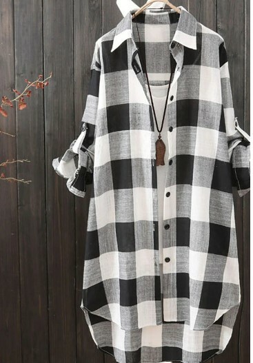 Eliza Plaid Midi Shirt - Y2K Summer Grunge Outfit, 90S Retro Style, Pastel Goth Fashion