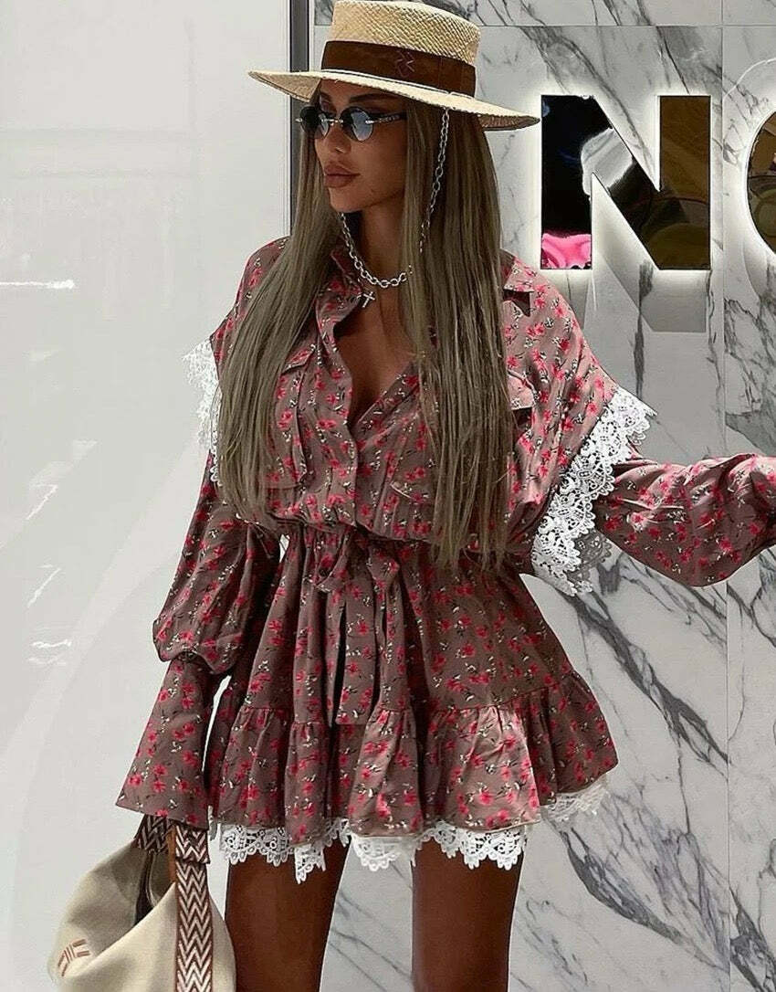 Ellisa Mini Dress - Y2K Summer Grunge Outfit, 90S Fashion, Retro Style, Pastel Goth, Y2K Party