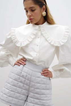 Elora Ruffle Blouse - Y2K Summer Grunge Top, 90S Fashion, Retro Y2K Club Outfit, Baby Te