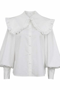 Elora Ruffle Blouse - Y2K Summer Grunge Top, 90S Fashion, Retro Y2K Club Outfit, Baby Te