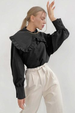 Elora Ruffle Blouse - Y2K Summer Grunge Top, 90S Fashion, Retro Y2K Club Outfit, Baby Te