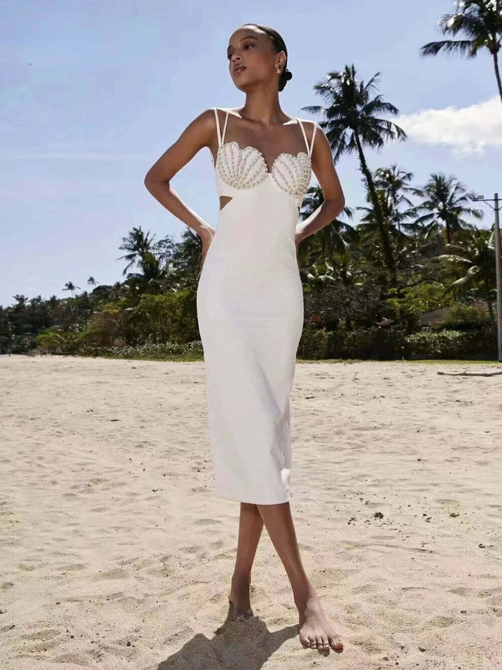 Elyse Midi Dress - Y2K Summer Grunge Outfit, 90S Fashion, Retro Style, Pastel Goth Vibes