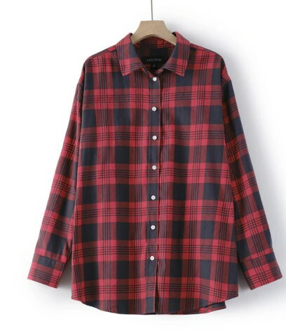 Emersyn Women Plaid Shirt Loose - Y2K Summer Grunge 90S Fashion Retro Goth Outfits