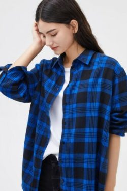 Emersyn Women Plaid Shirt Loose - Y2K Summer Grunge 90S Fashion Retro Goth Outfits