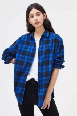 Emersyn Women Plaid Shirt Loose - Y2K Summer Grunge 90S Fashion Retro Goth Outfits