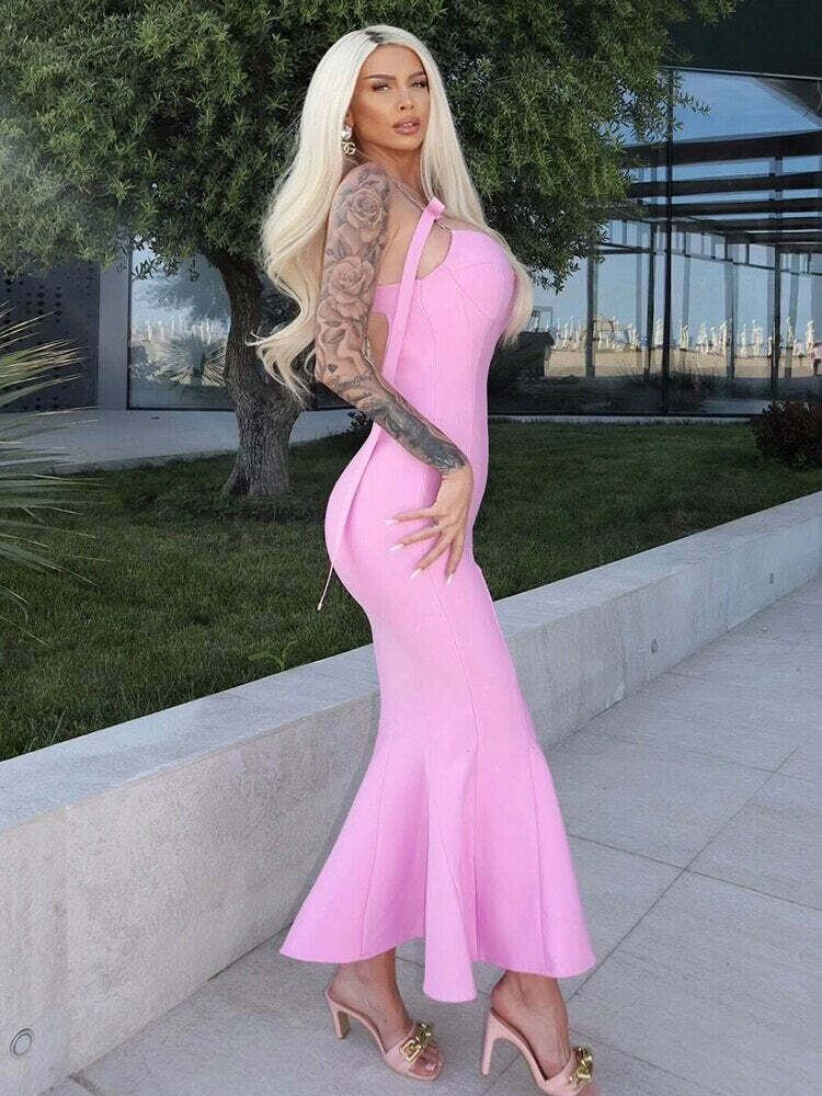 Emili Maxi Dress - Y2K Summer Grunge, 90S Retro, Pastel Goth, Y2K Party & Club Outfits