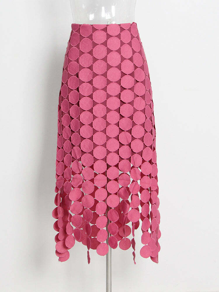 Emili Midi Skirt - Y2K Summer Grunge Outfit, 90S Fashion, Retro Style, Pastel Goth Vibes