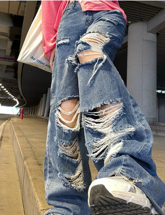 Emma Ripped Grunge Jeans - Y2K Summer, 90S Fashion, Retro Style, Y2K Club & Party Outfits