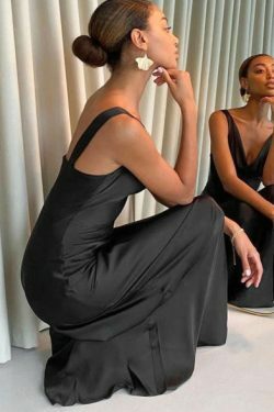 Enela Satin Maxi Dress - Y2K Summer, 90S Grunge, Retro Style, Y2K Party & Club Outfits