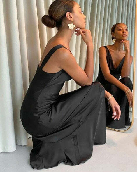 Enela Satin Maxi Dress - Y2K Summer, 90S Grunge, Retro Style, Y2K Party & Club Outfits