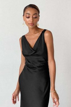 Enela Satin Maxi Dress - Y2K Summer, 90S Grunge, Retro Style, Y2K Party & Club Outfits