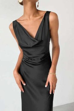 Enela Satin Maxi Dress - Y2K Summer, 90S Grunge, Retro Style, Y2K Party & Club Outfits