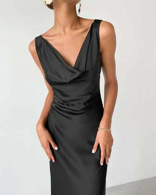 Enela Satin Maxi Dress - Y2K Summer, 90S Grunge, Retro Style, Y2K Party & Club Outfits