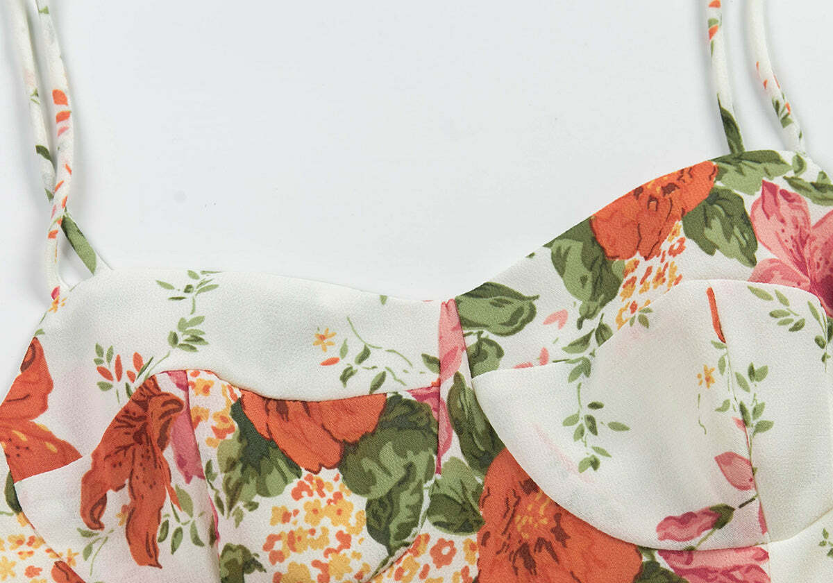 Erin Midi Dress - Y2K Summer Grunge Outfit, 90S Fashion, Retro Style, Pastel Goth, Y2K Party