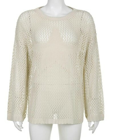 Esther Knit Crochet Shirt - Y2K Summer Grunge Top, 90S Retro Style, Pastel Goth, Y2K Party Outfit Esther Knit Crochet Shirt - Y2K Summer Grunge Top, 90S Retro Style, Pastel Goth, Y2K Party Outfit