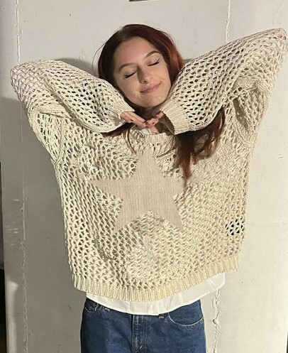 Esther Knit Crochet Shirt - Y2K Summer Grunge Top, 90S Retro Style, Pastel Goth, Y2K Party Outfit Esther Knit Crochet Shirt - Y2K Summer Grunge Top, 90S Retro Style, Pastel Goth, Y2K Party Outfit