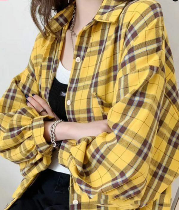 Everleigh Plaid Women Shirt - Y2K Summer Grunge, 90S Retro, Y2K Party & Club Outfits