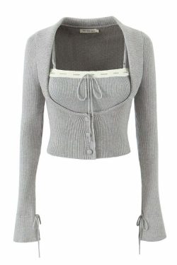 Everly Y2K Two Piece Sweater Set - 90S Grunge, Retro Summer Outfit, Pastel Goth Fashion