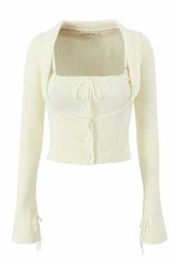 Everly Y2K Two Piece Sweater Set - 90S Grunge, Retro Summer Outfit, Pastel Goth Fashion