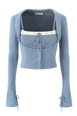 Everly Y2K Two Piece Sweater Set - 90S Grunge, Retro Summer Outfit, Pastel Goth Fashion